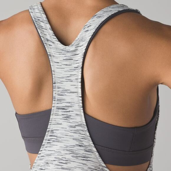 Lululemon On Track Gray Space Dye Luxtreme Luon Athletic Layered Tank Top - Picture 3 of 14